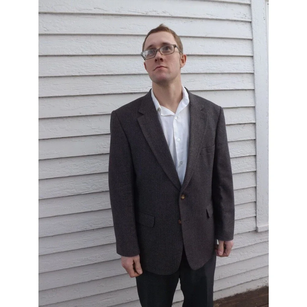 Trotters Club Mens Herringbone Jacket Sport Coat Vintage 46 R